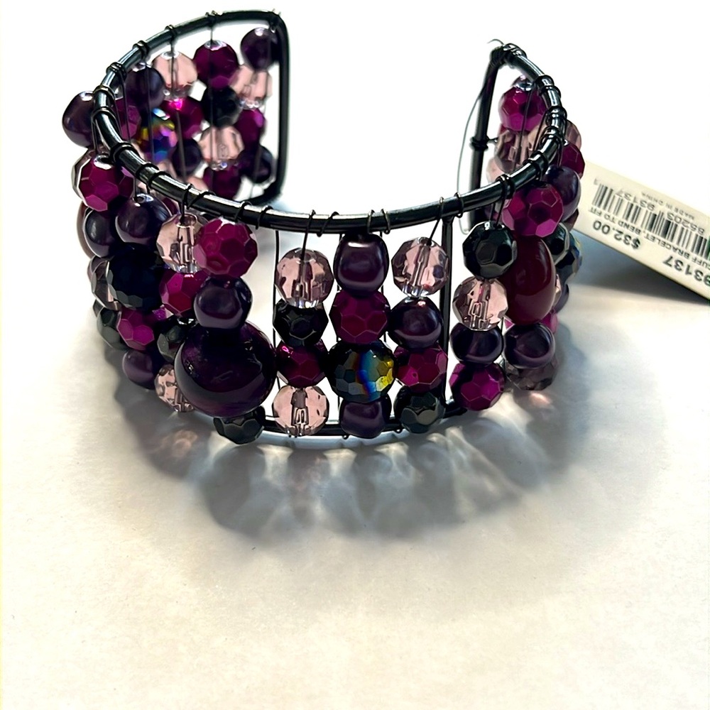 72 NWT Cookie Lee Shades of Purple Cuff Bracelet